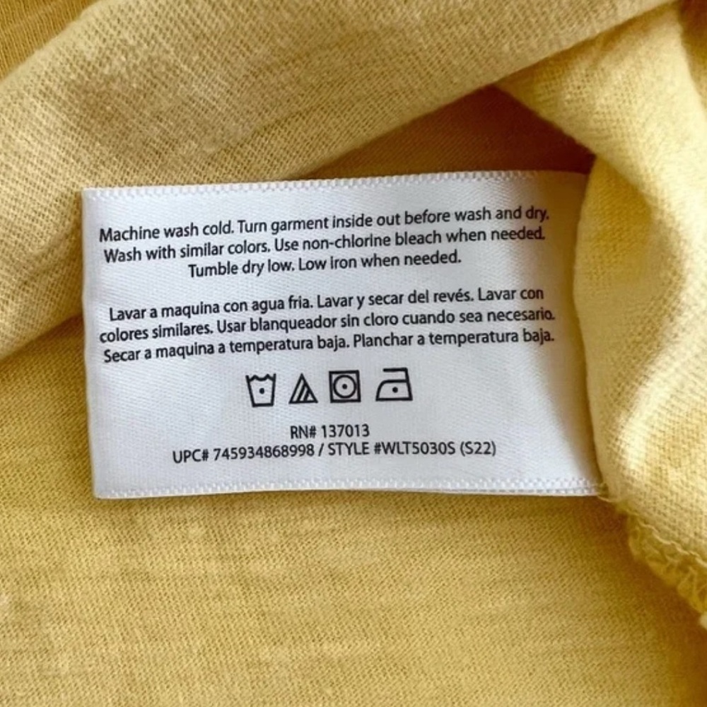 Yellow Graphic Tee Positive Boho message Peace medium Wildfox rounded bottom hem - Picture 6 of 8